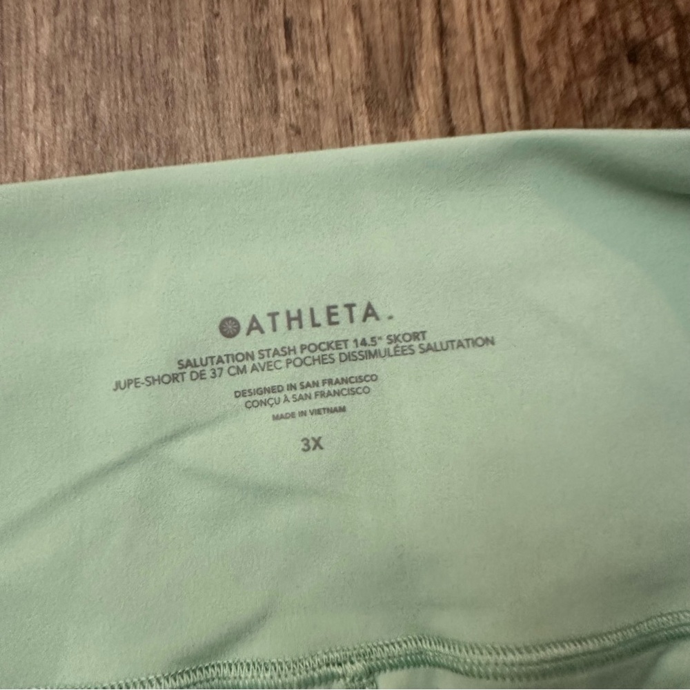 Athleta Stash Pocket Shorts Tennis Golf Skort Womens Size 3X Green - Picture 4 of 6